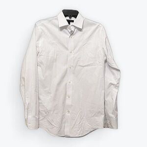 Banana Republic White Blue Window Pane Plaid Dress Shirt Mens Size Small